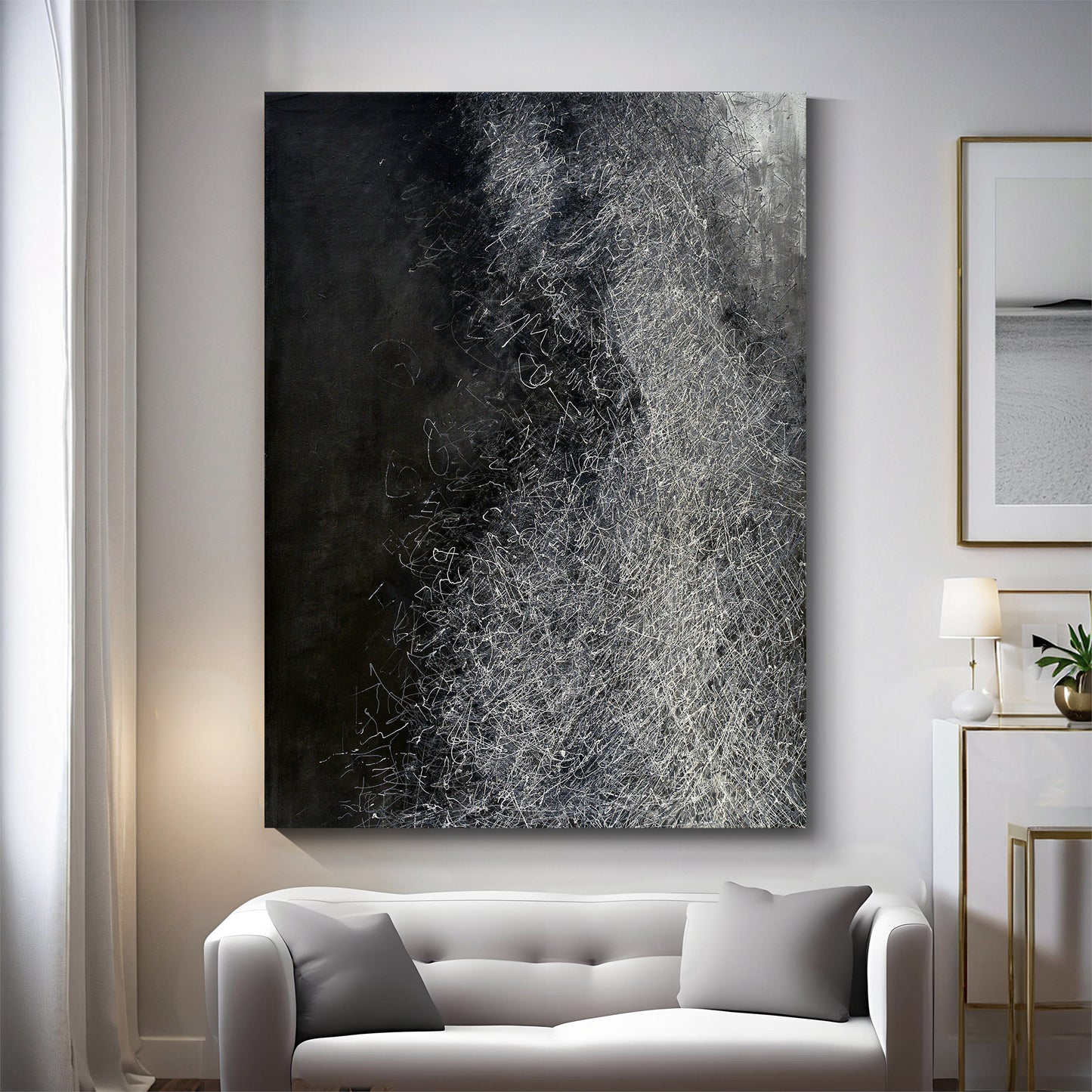 Hand painted black wall decoration