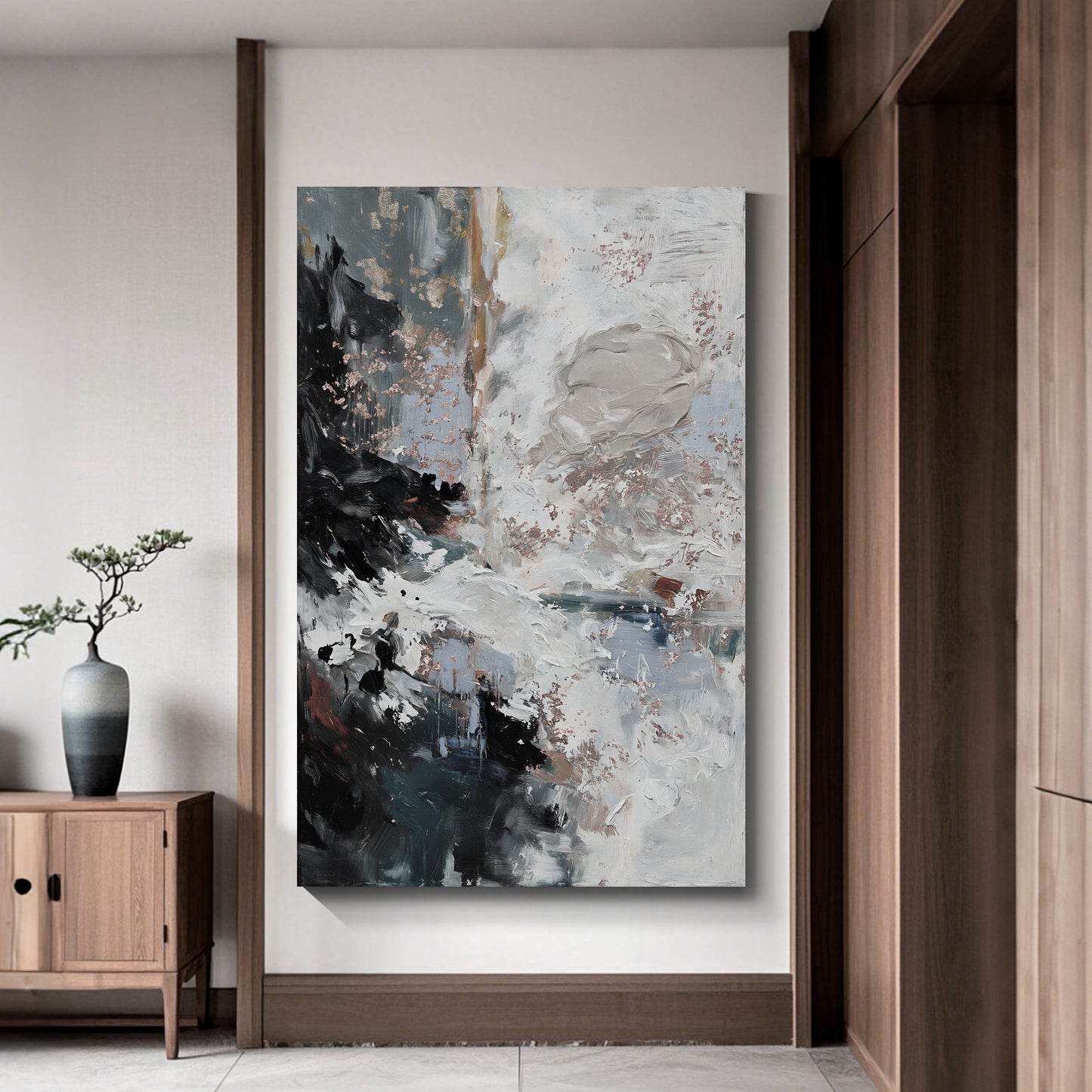 Modern abstract wall art, hand-painted oil painting