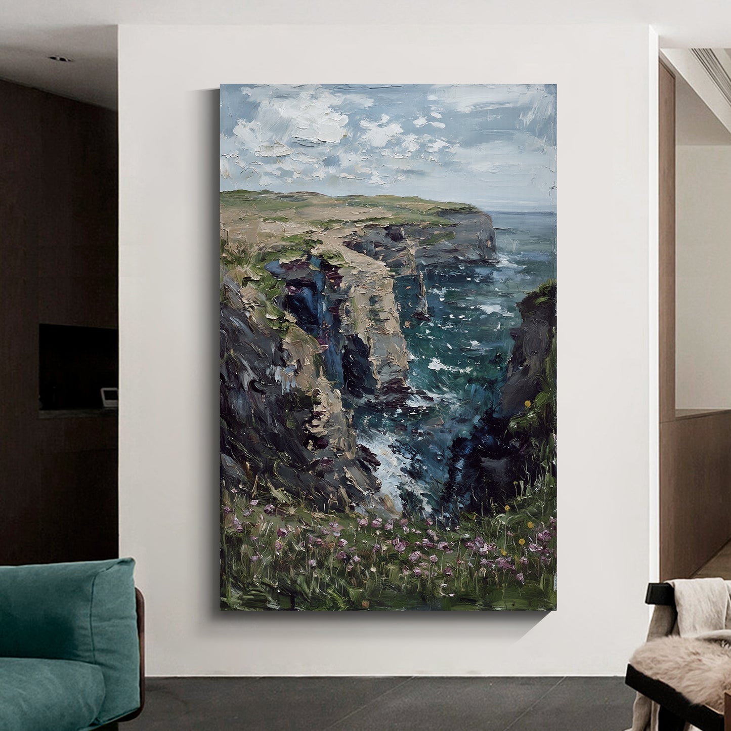 Modern abstract wall art, hand-painted oil painting