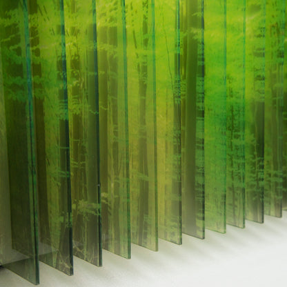 "Green Forest" acrylic wall sculpture, 3D wall art