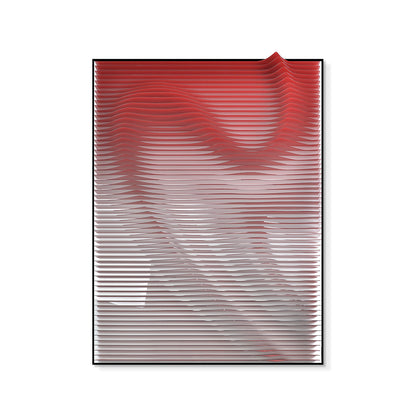 Red and white texture three-dimensional acrylic installation art