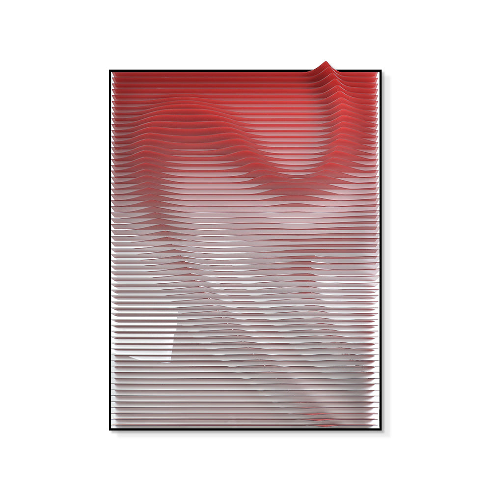 Red and white texture three-dimensional acrylic installation art