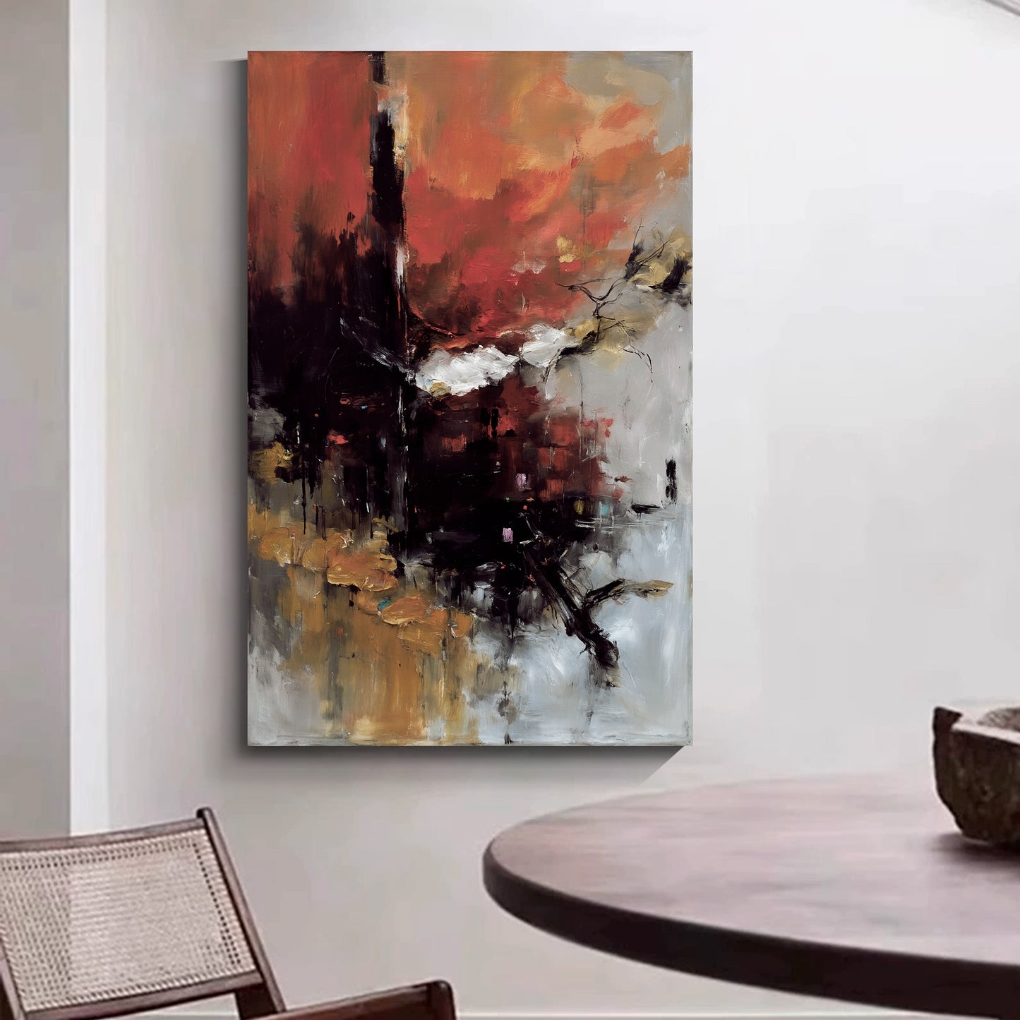 Modern abstract wall art, hand-painted oil painting