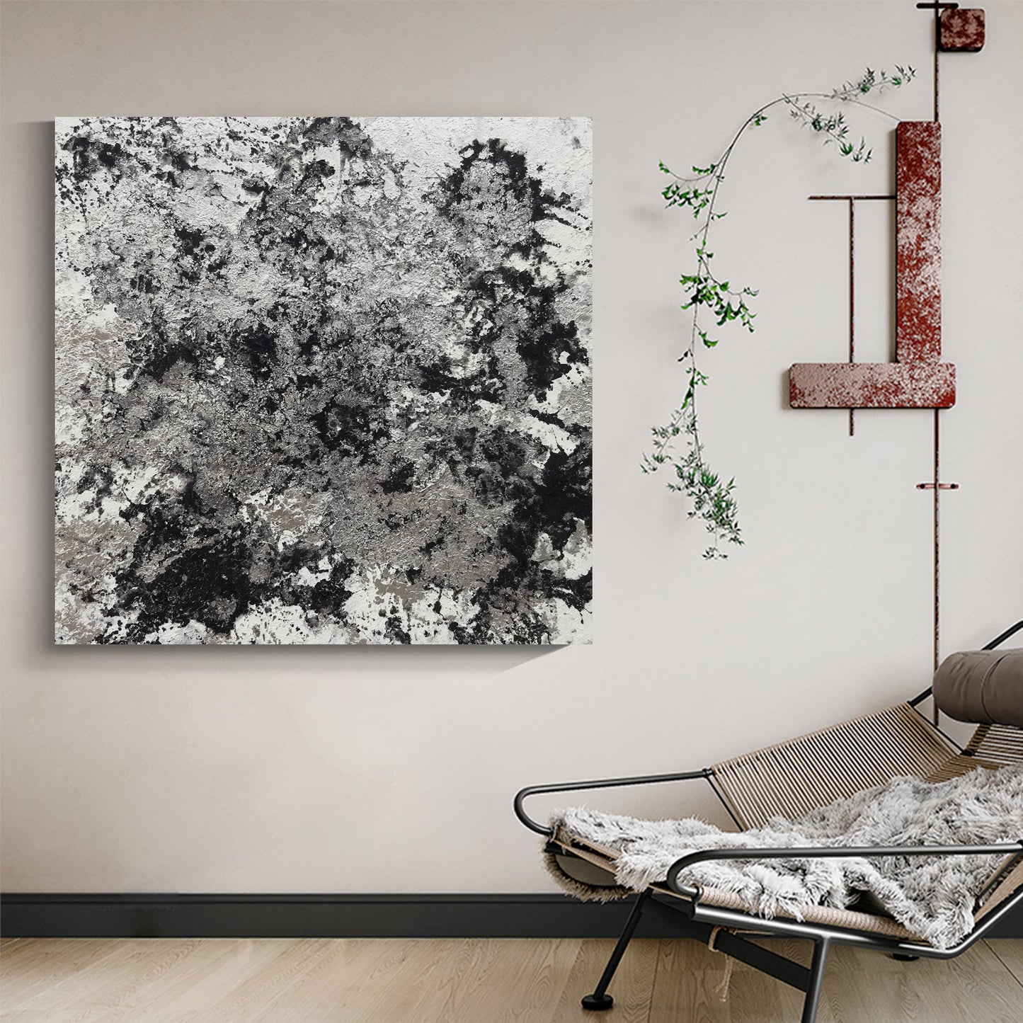 Modern abstract wall art, hand-painted oil painting