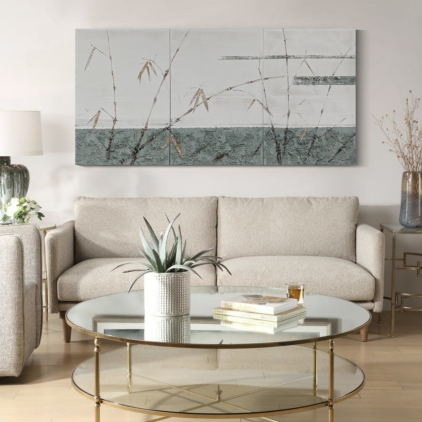 Banner modern abstract wall art, hand-painted oil painting