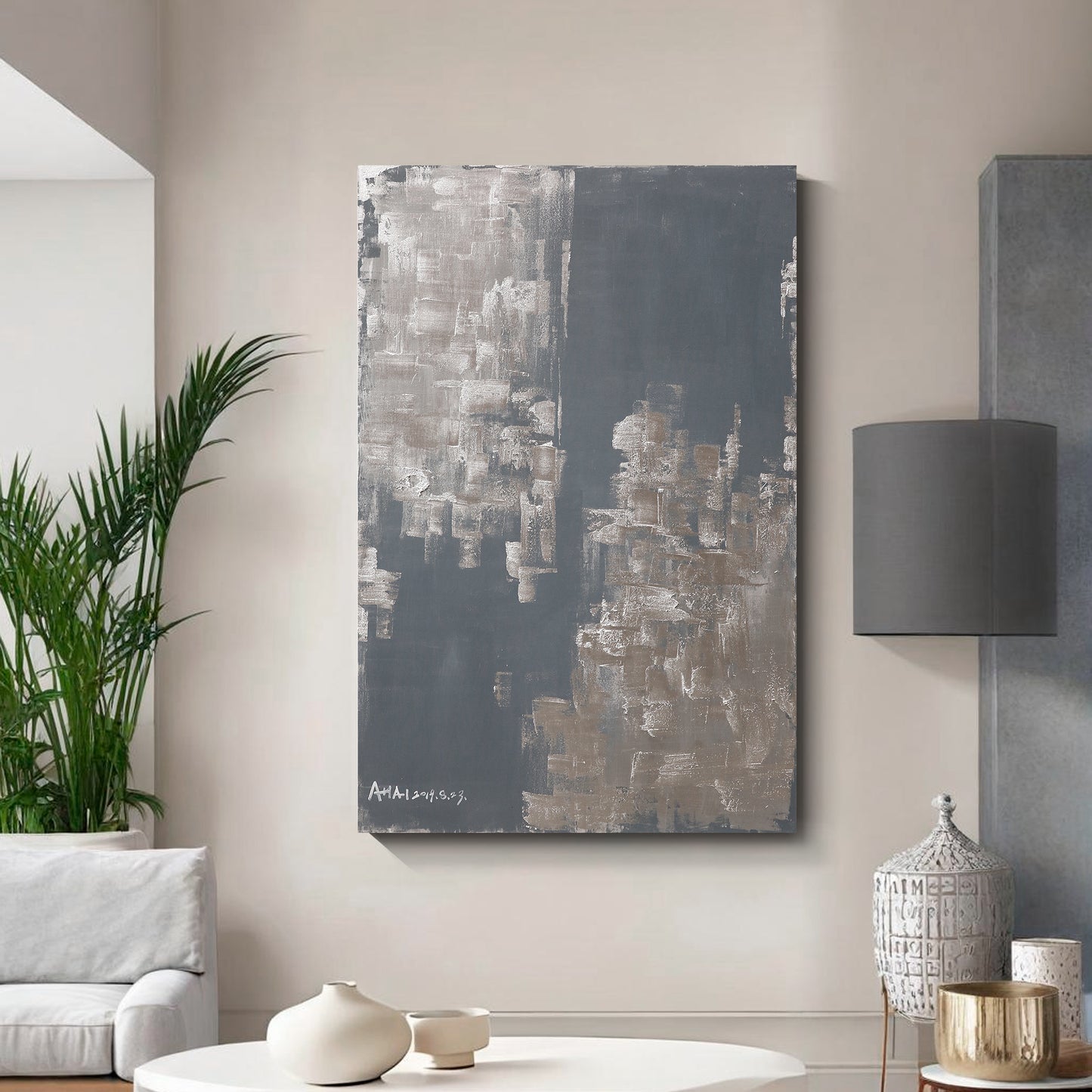 Modern abstract wall art, hand-painted oil painting