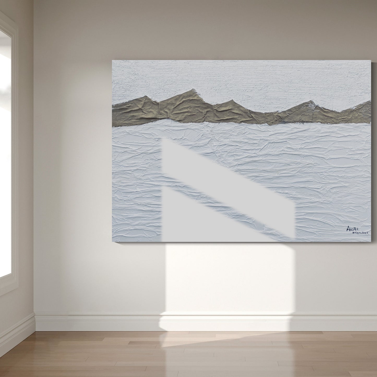 Banner modern abstract wall art, hand-painted oil painting