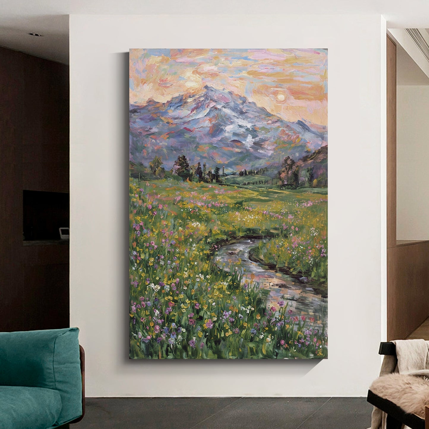 Modern abstract wall art, hand-painted oil painting