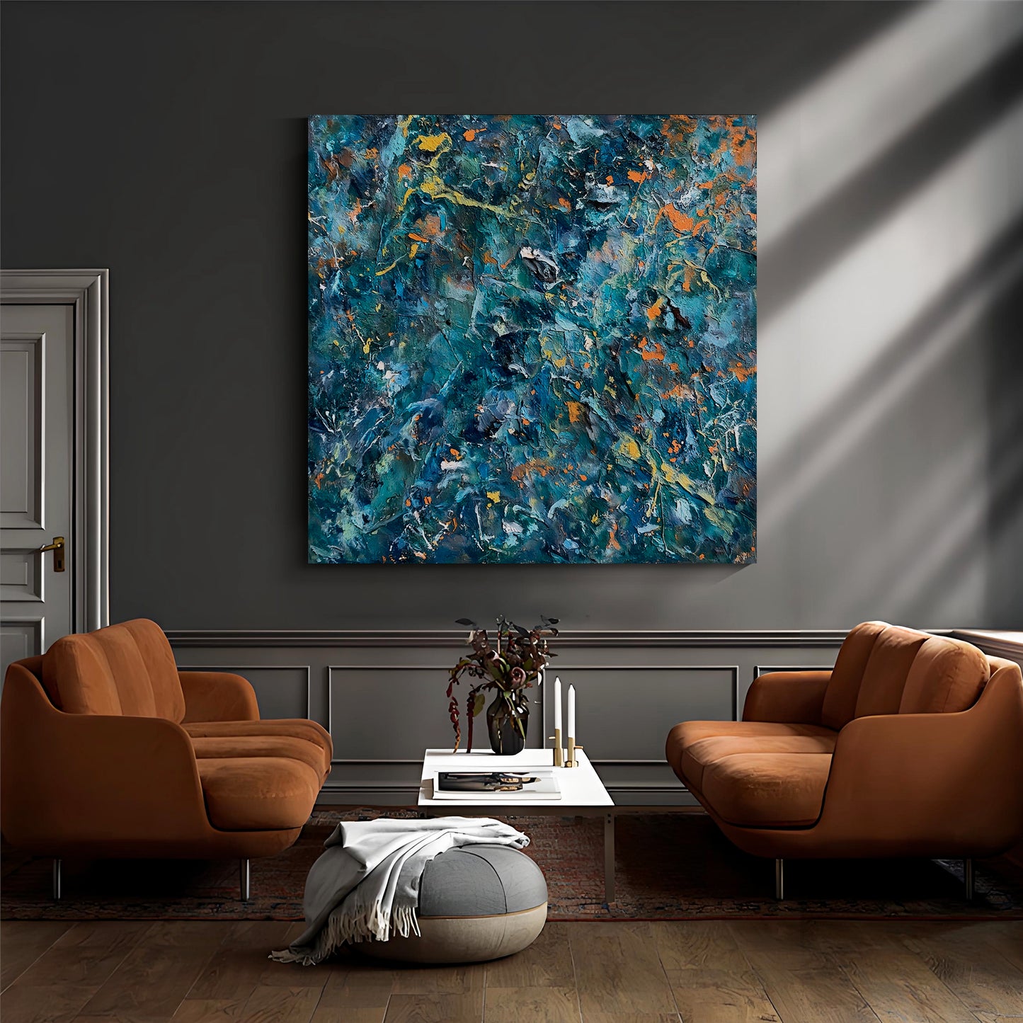 Modern abstract wall art, hand-painted oil painting