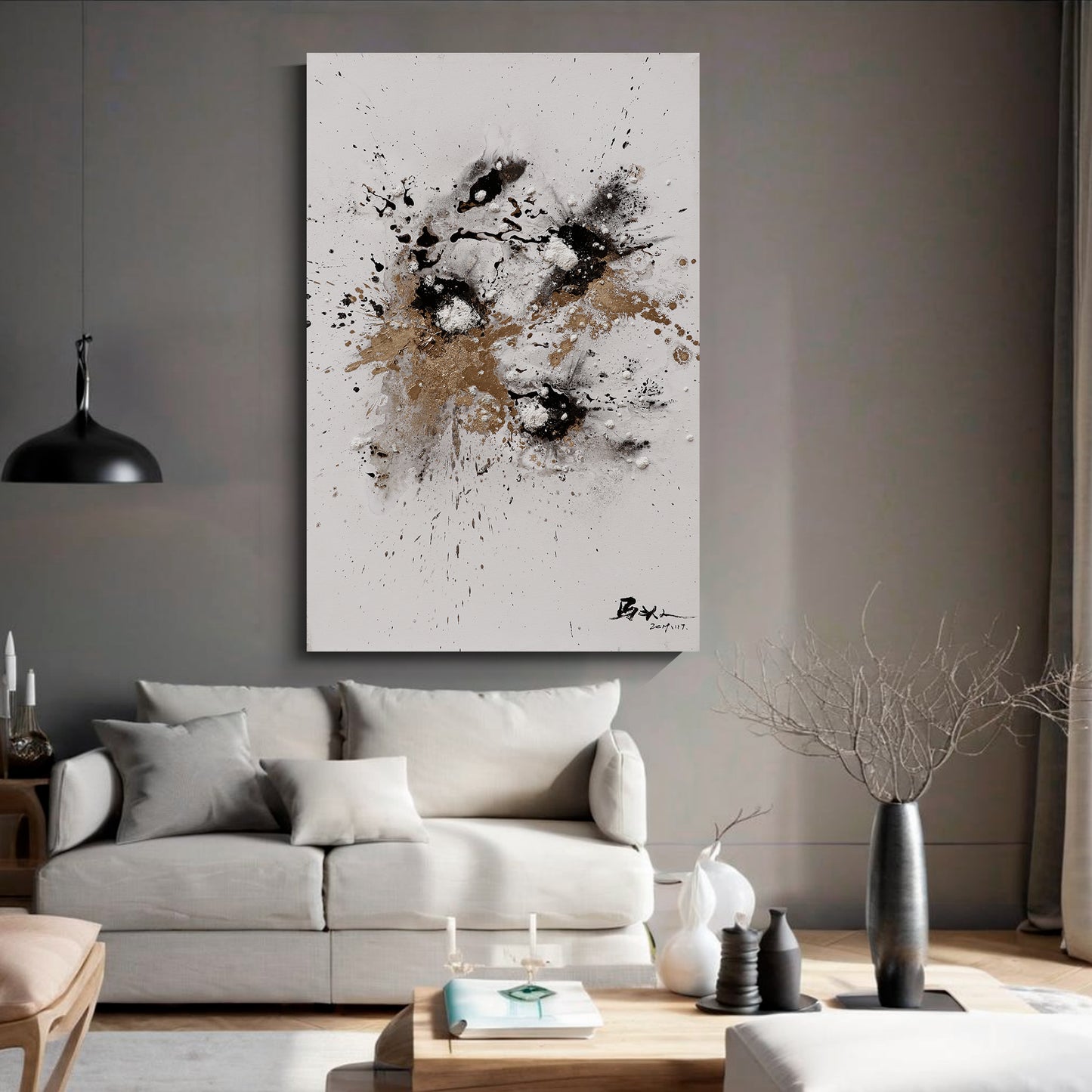 Modern abstract wall art, hand-painted oil painting