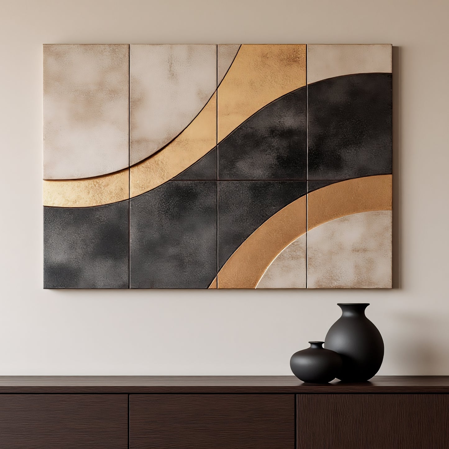 "Black gold" Wall Sculpture 3D Wood Wall Art