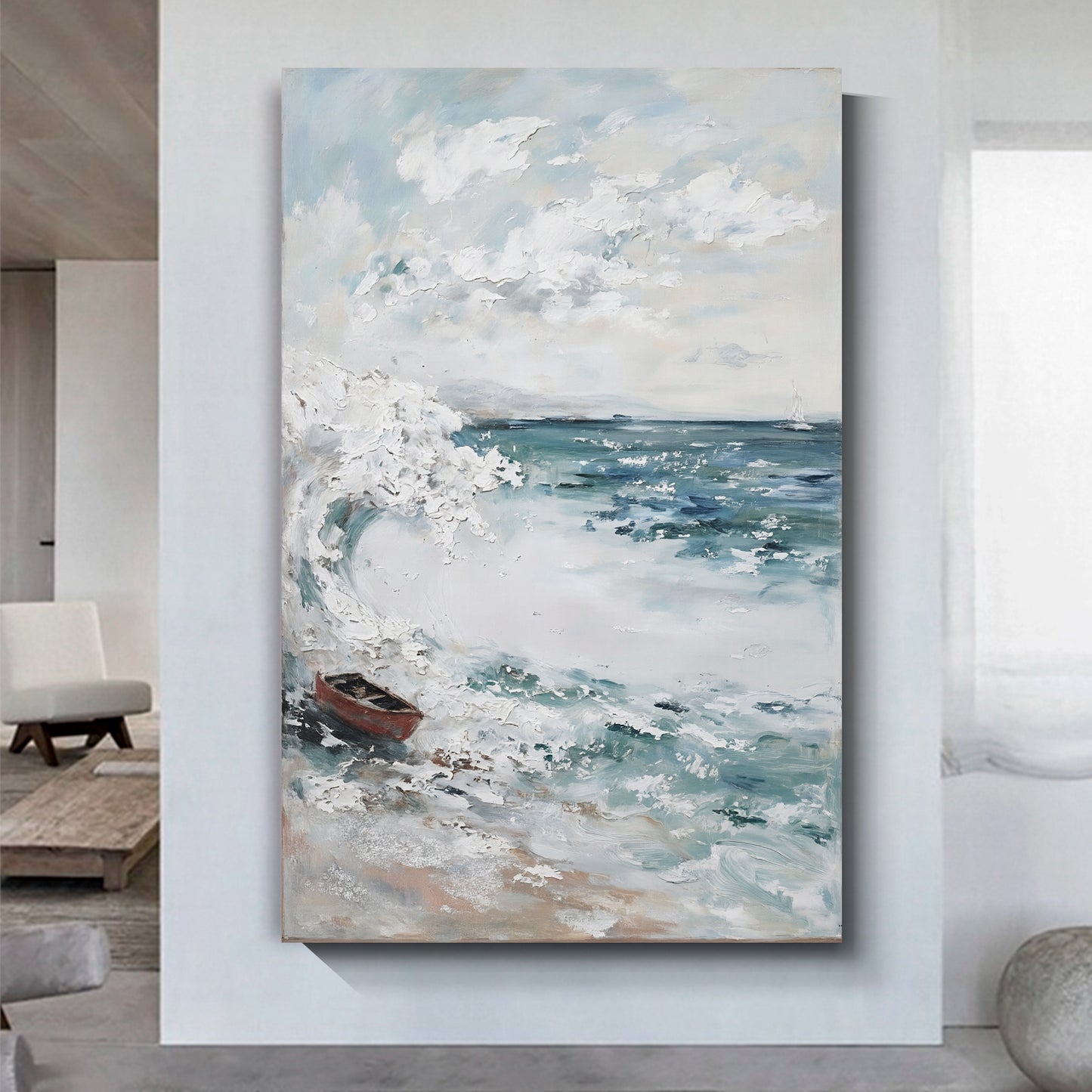 Modern abstract wall art, hand-painted oil painting