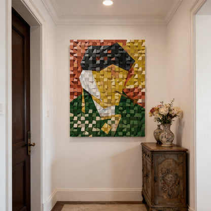 Modern Wooden Wall Art 3D Wood Wall Decor for Living Room:Vincent Van Gogh Self-Portrait