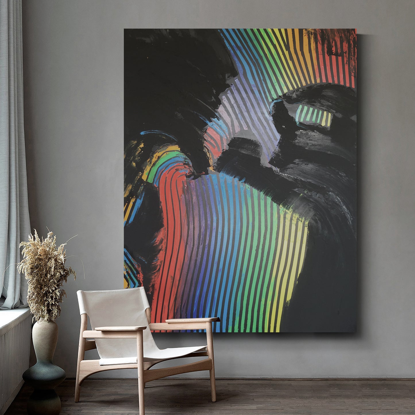 Modern abstract wall art, hand-painted oil painting