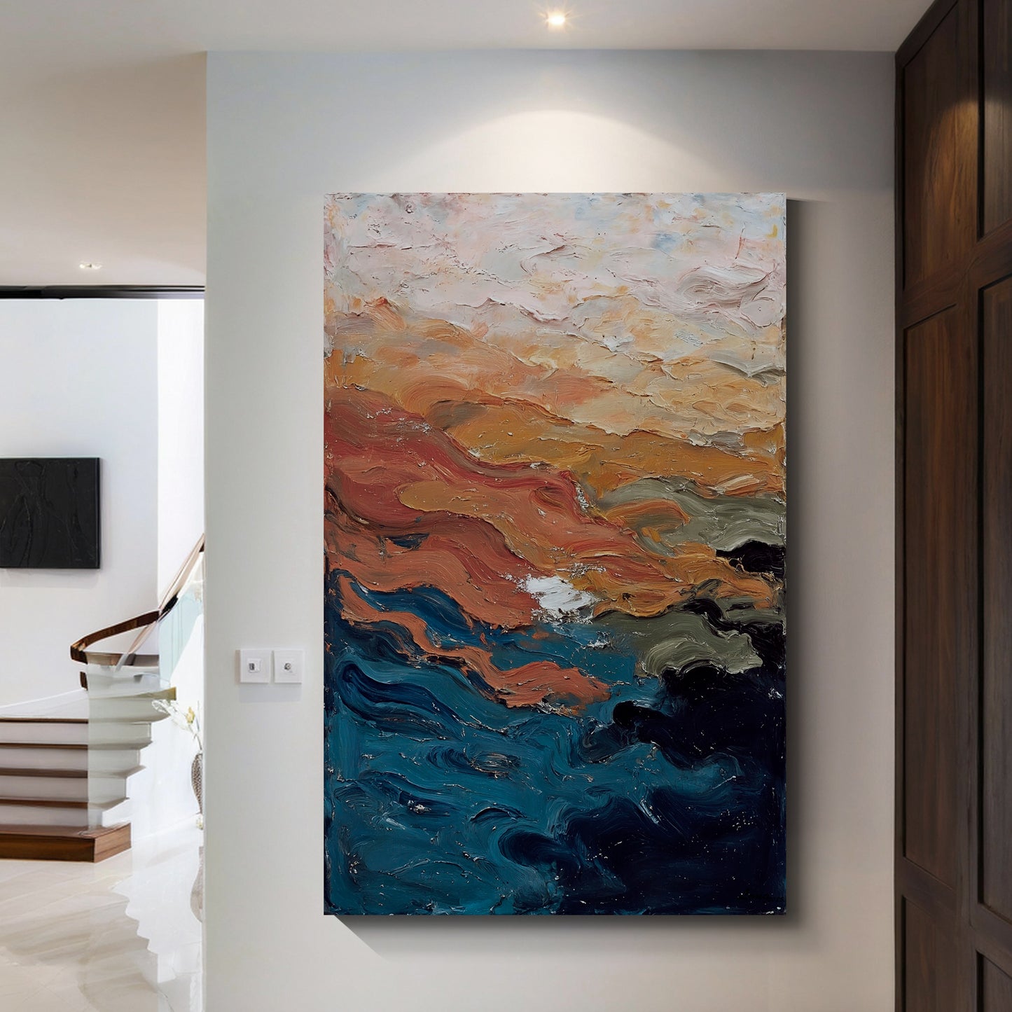 Modern abstract wall art, hand-painted oil painting