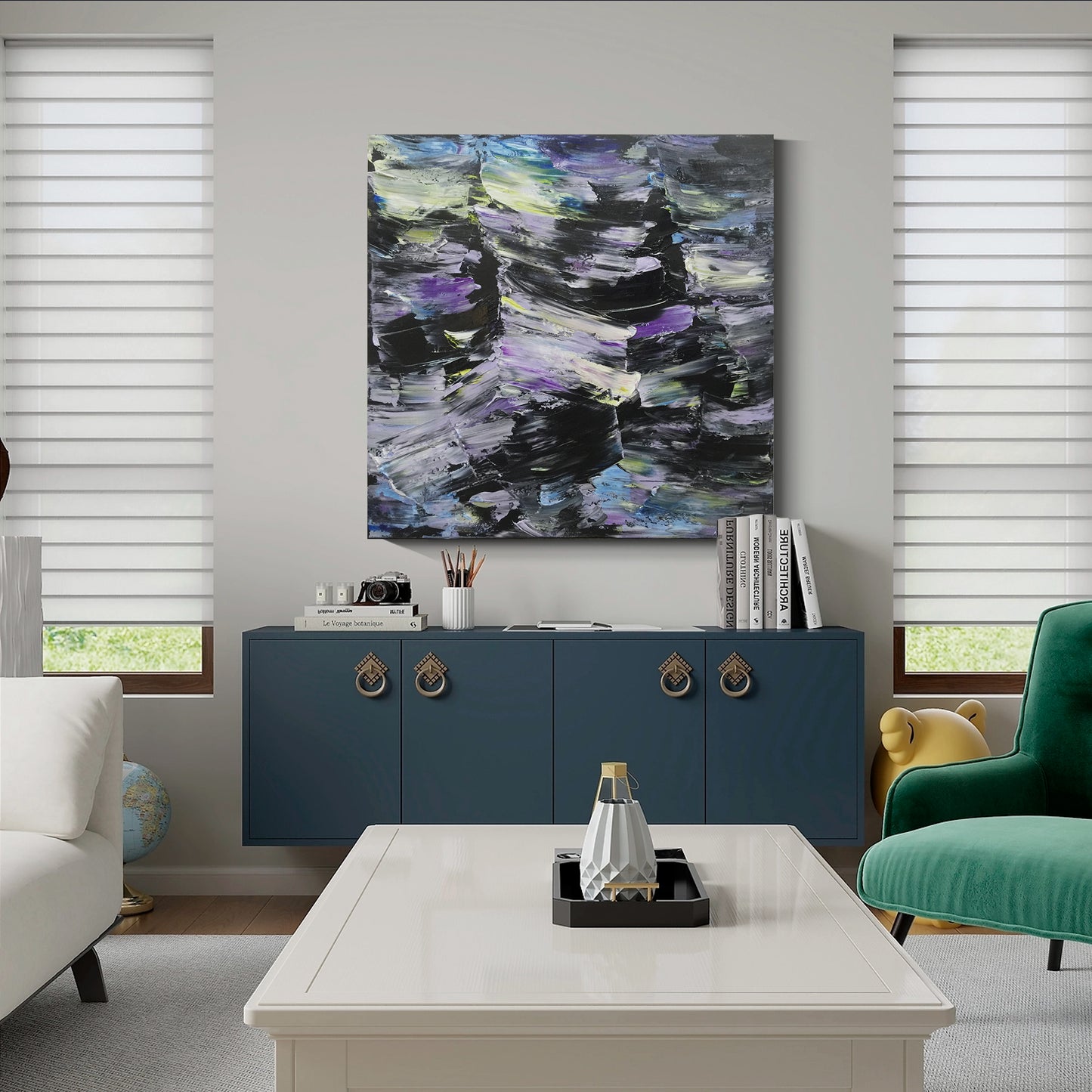 Modern abstract wall art, hand-painted oil painting