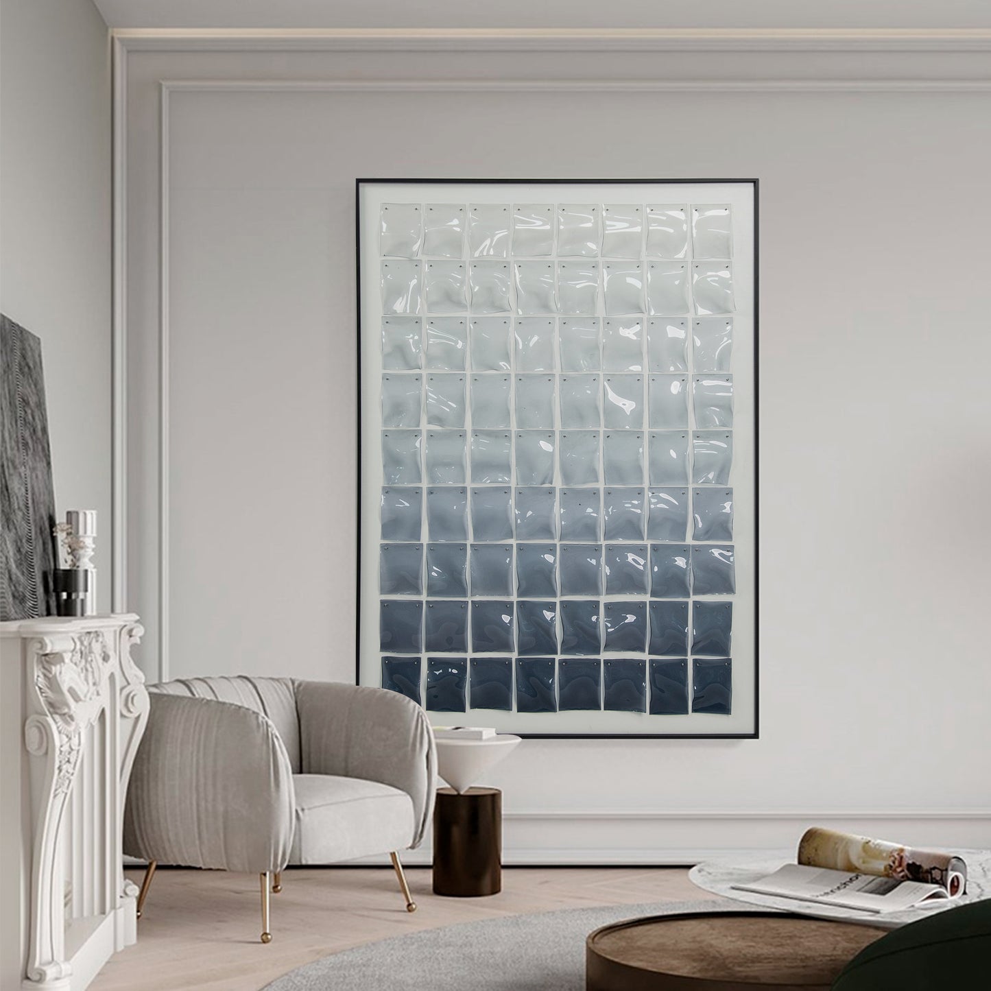 "Grey floating" 3D acrylic wall painting