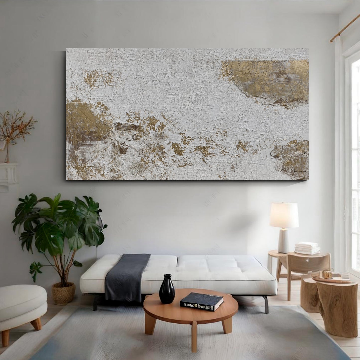 Banner modern abstract wall art, hand-painted oil painting