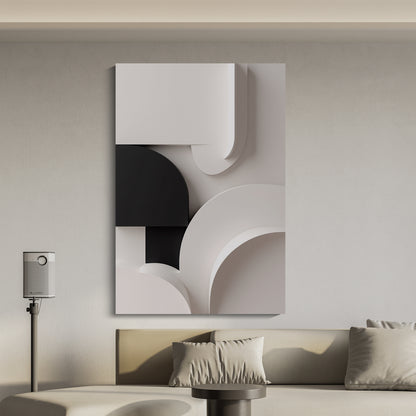 Beige and black Wall Sculptures, 3D Wood Wall Art, Minimalist Wall Hanging Home Decor