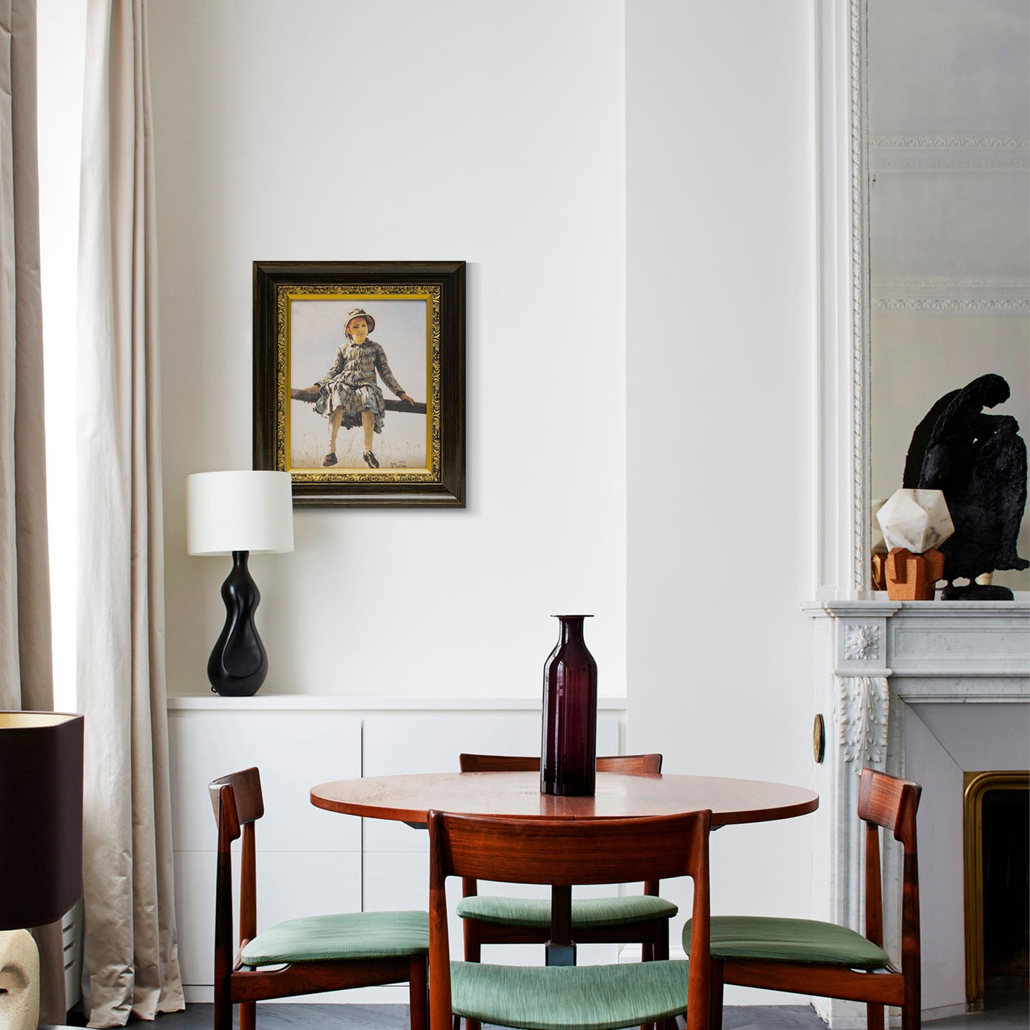 Solid Wood Frame for 8x10 Canvas Paintings, Finished Antique Ornate Black Gold Canvas Frames for Oil Painting Art Prints, for Home Living Room Wall Decor (Empty Frame Only, No Backboard and Glass)