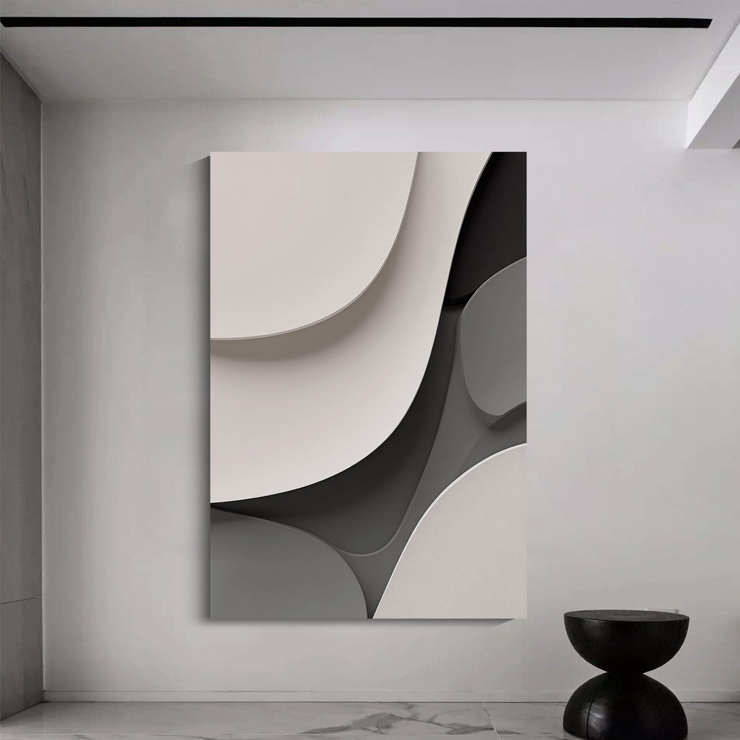 Beige and black Wall Sculptures, 3D Wood Wall Art, Minimalist Wall Hanging Home Decor