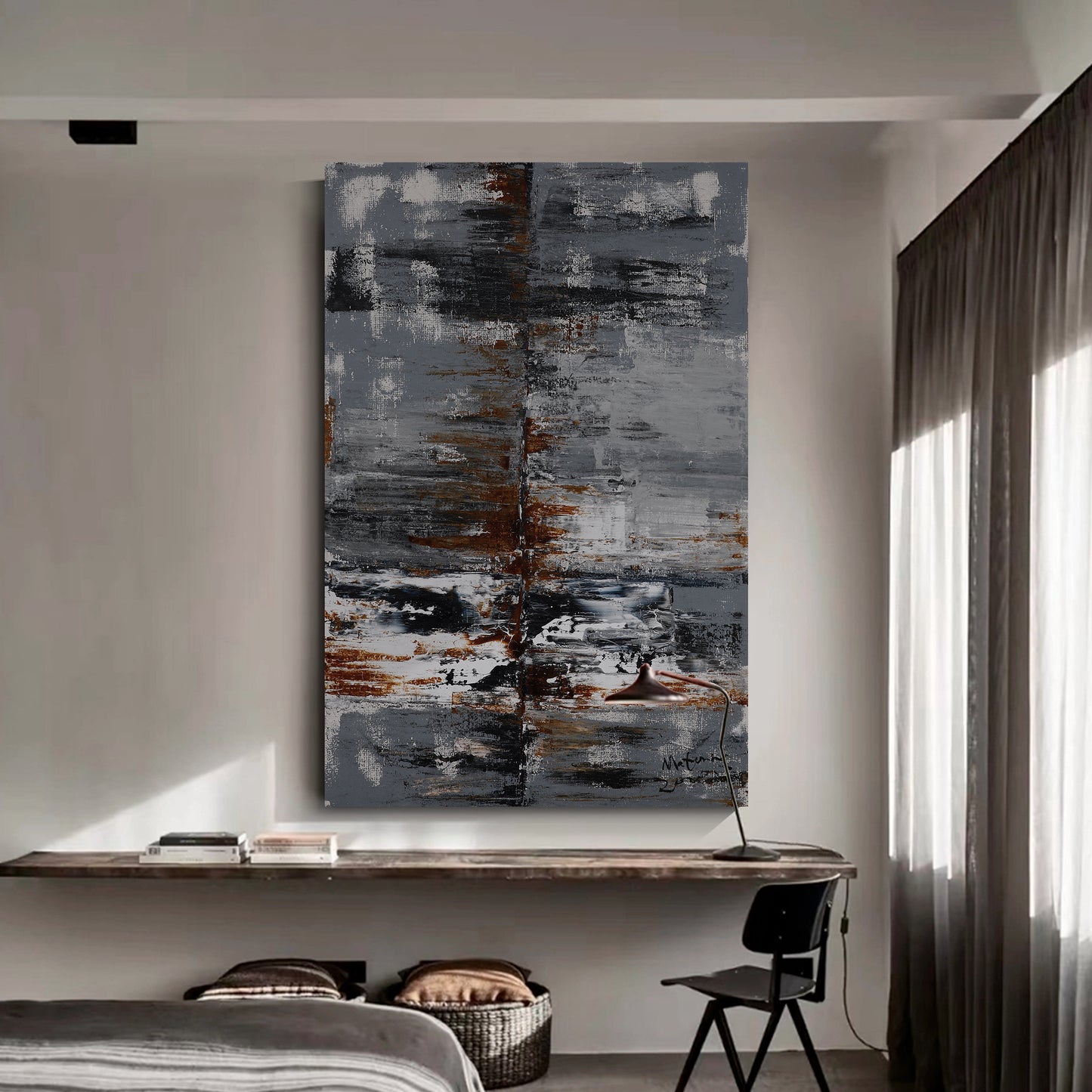 Modern abstract wall art, hand-painted oil painting