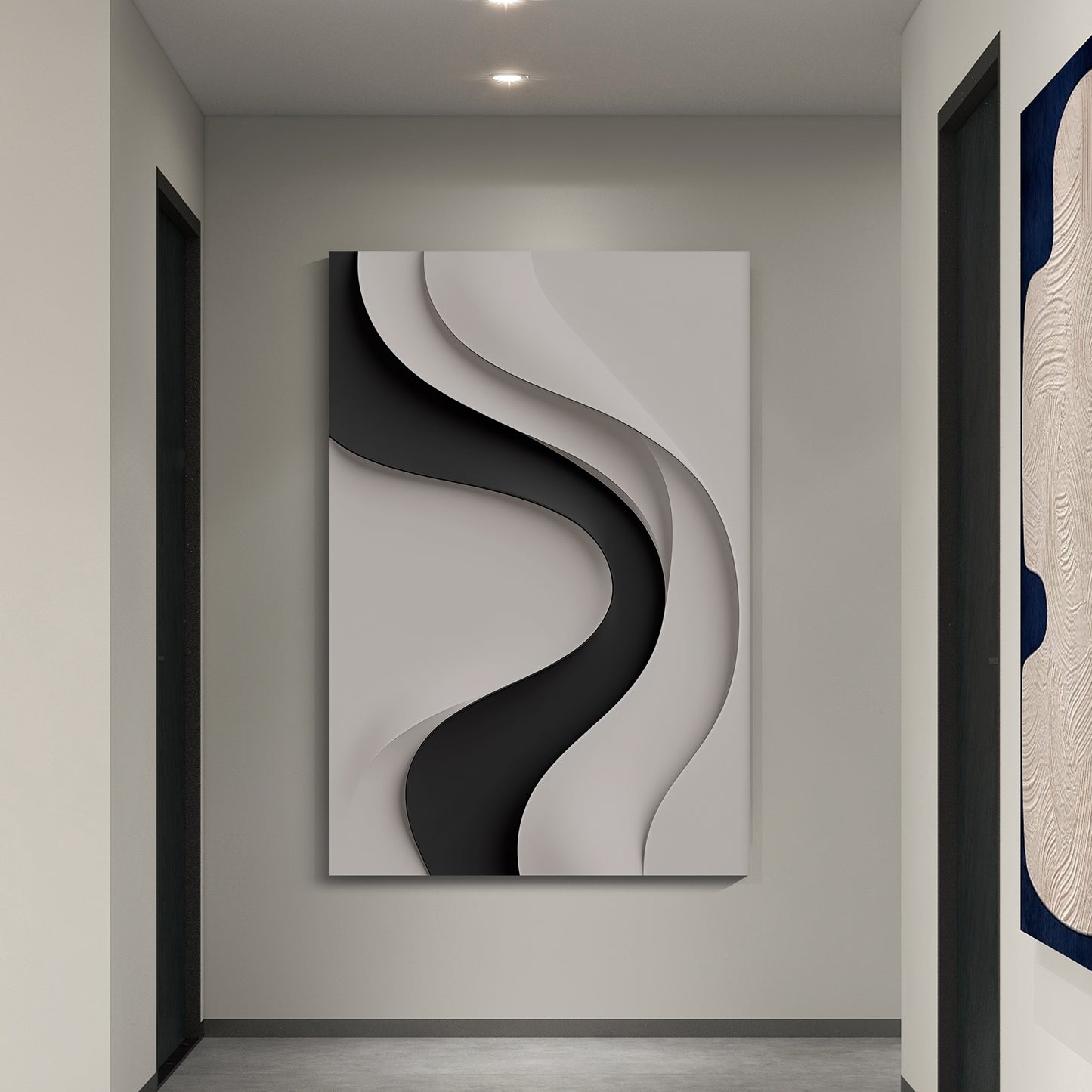 Beige and black Wall Sculptures, 3D Wood Wall Art, Minimalist Wall Hanging Home Decor
