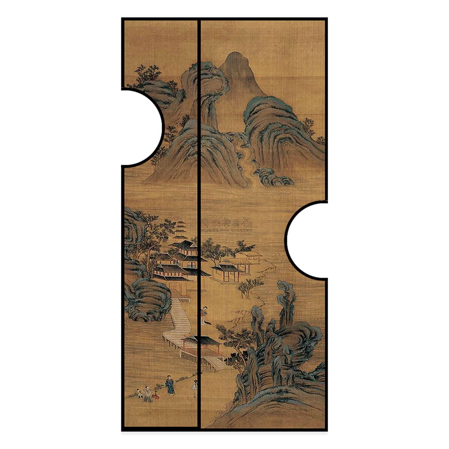 Hand painted wooden screen artwork