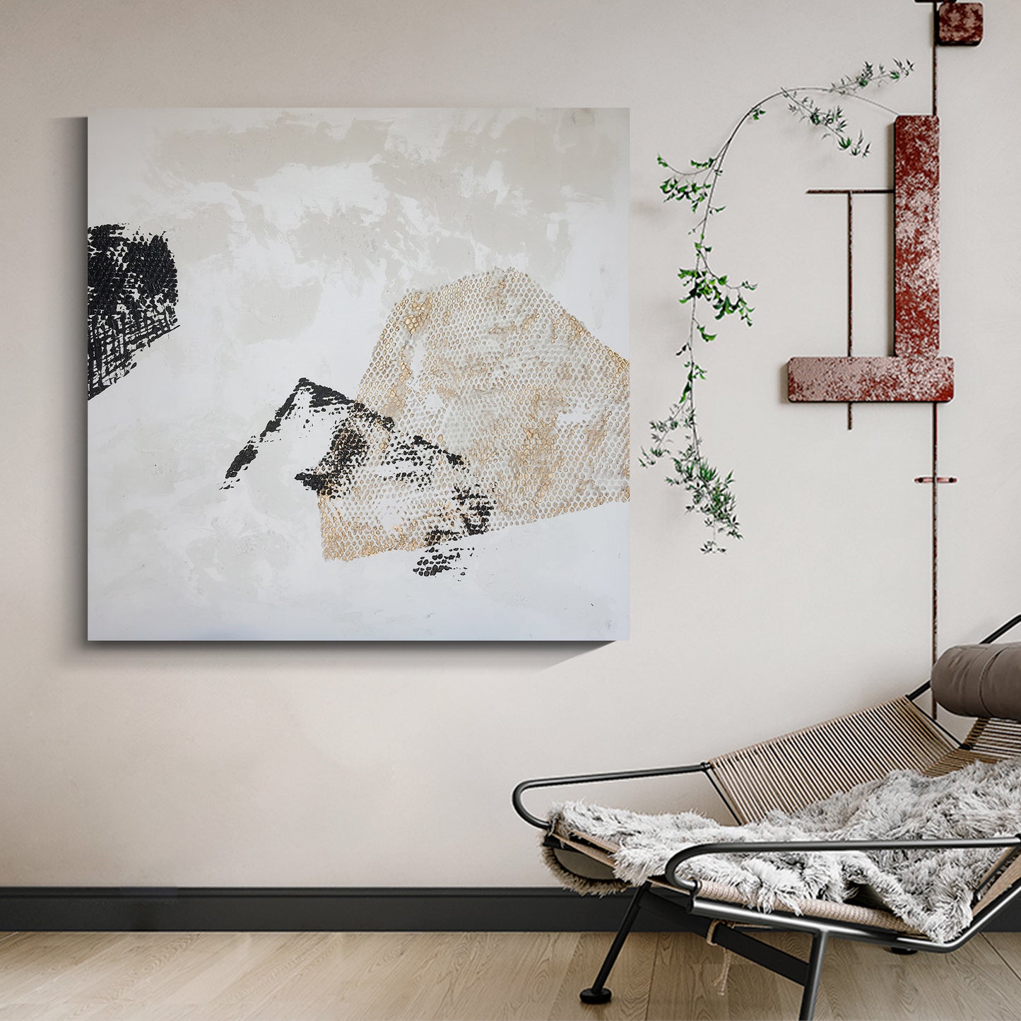 Modern abstract wall art, hand-painted oil painting