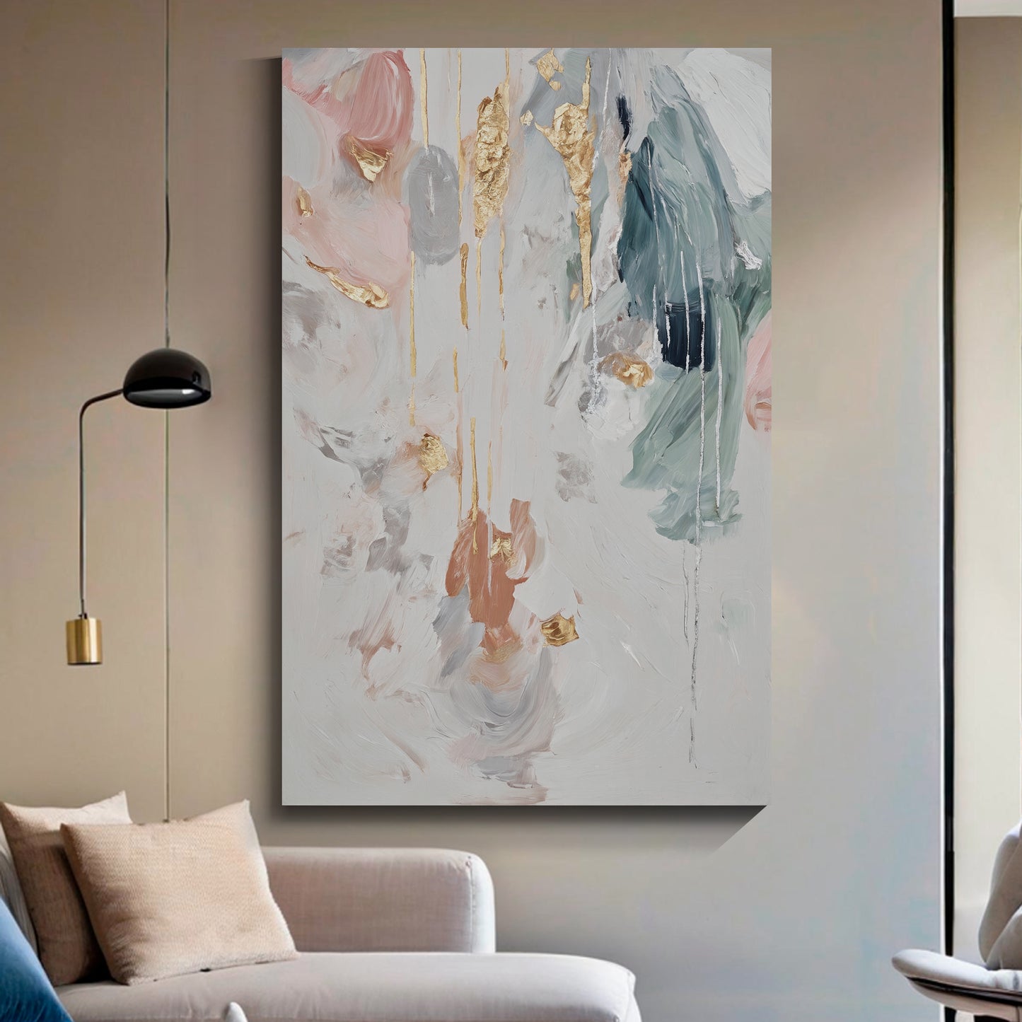 Modern abstract wall art, hand-painted oil painting