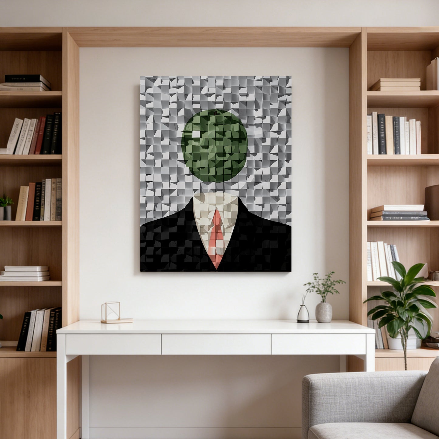 Modern Wooden Wall Art 3D Wood Wall Decor for Living Room:Thinker Portrait Gentleman in Suit