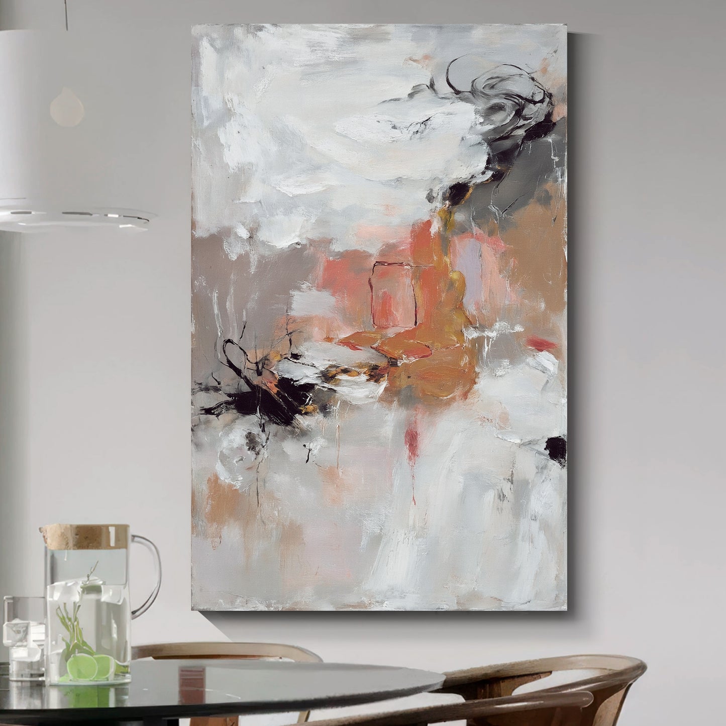Modern abstract wall art, hand-painted oil painting