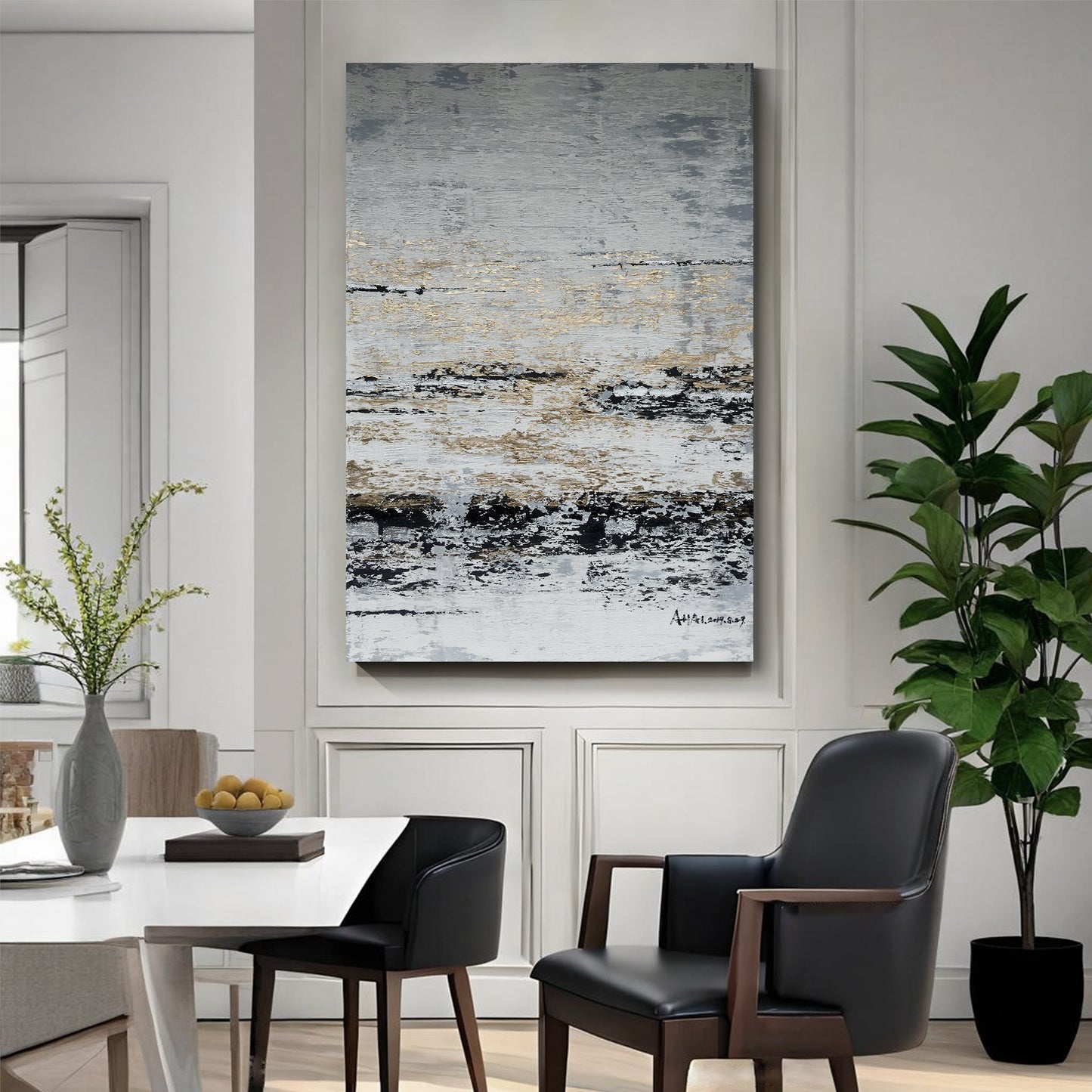 Modern abstract wall art, hand-painted oil painting
