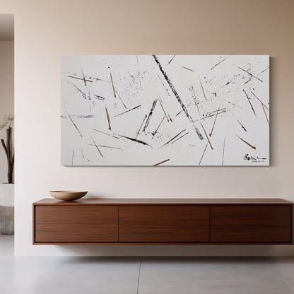 Banner modern abstract wall art, hand-painted oil painting