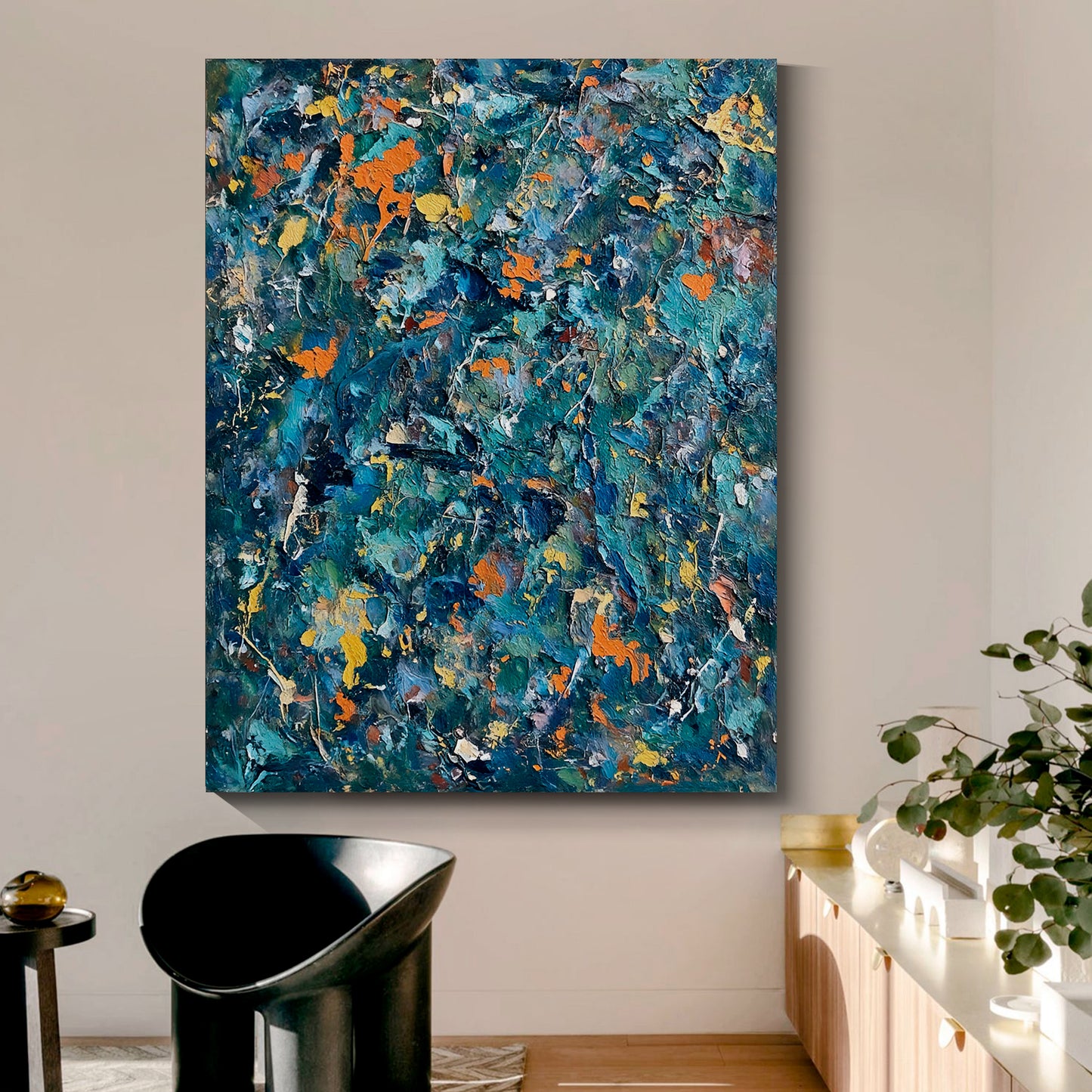 Modern abstract wall art, hand-painted oil painting