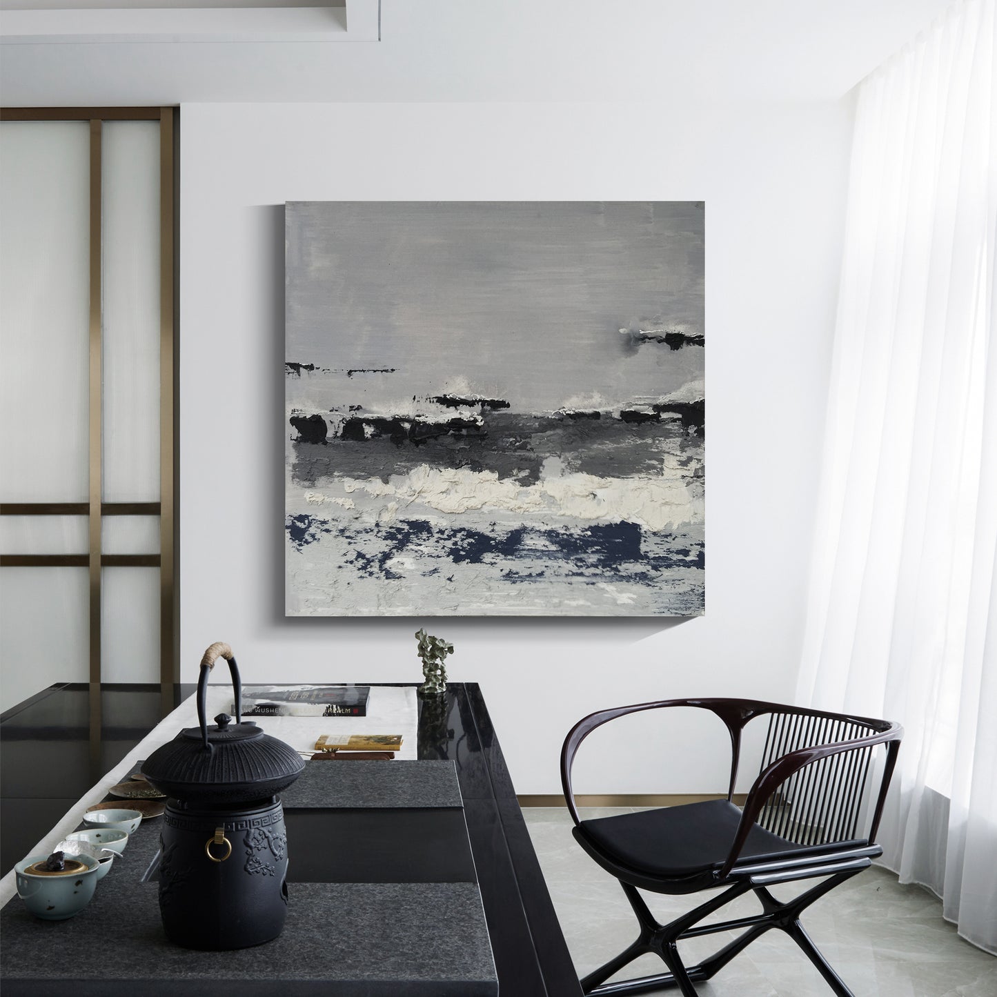 Modern abstract wall art, hand-painted oil painting