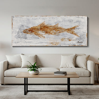 《Whale Falling》 Hand drawn oil painting