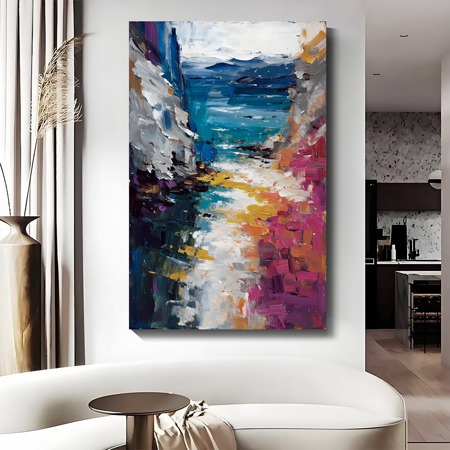 Modern abstract wall art, hand-painted oil painting