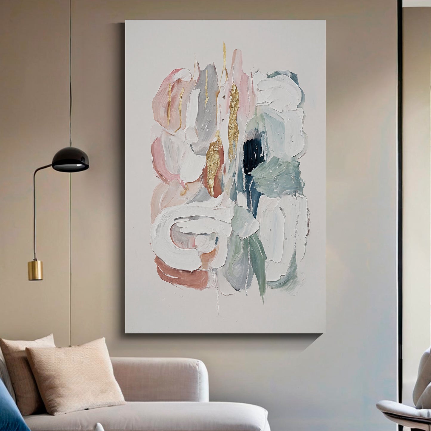 Modern abstract wall art, hand-painted oil painting