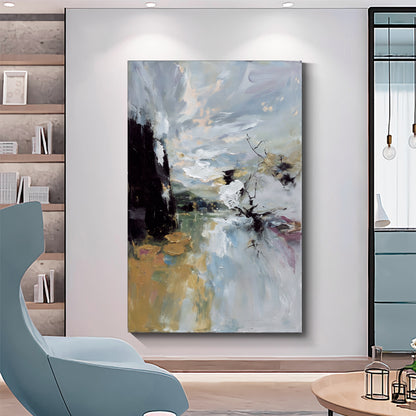 Modern abstract wall art, hand-painted oil painting