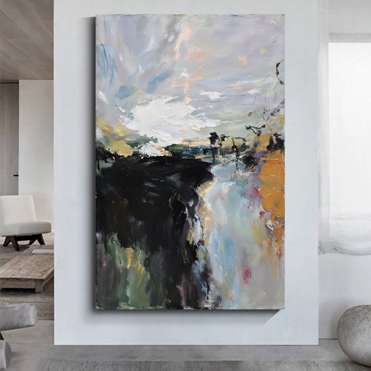 Modern abstract wall art, hand-painted oil painting