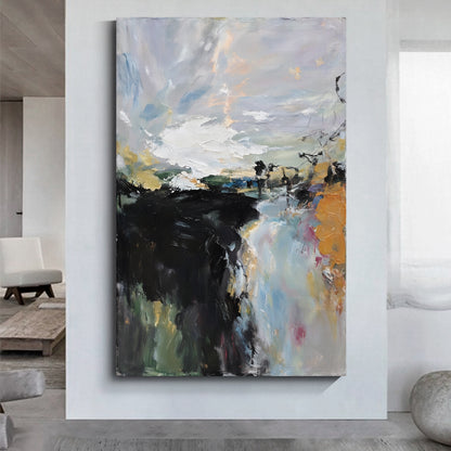 Modern abstract wall art, hand-painted oil painting