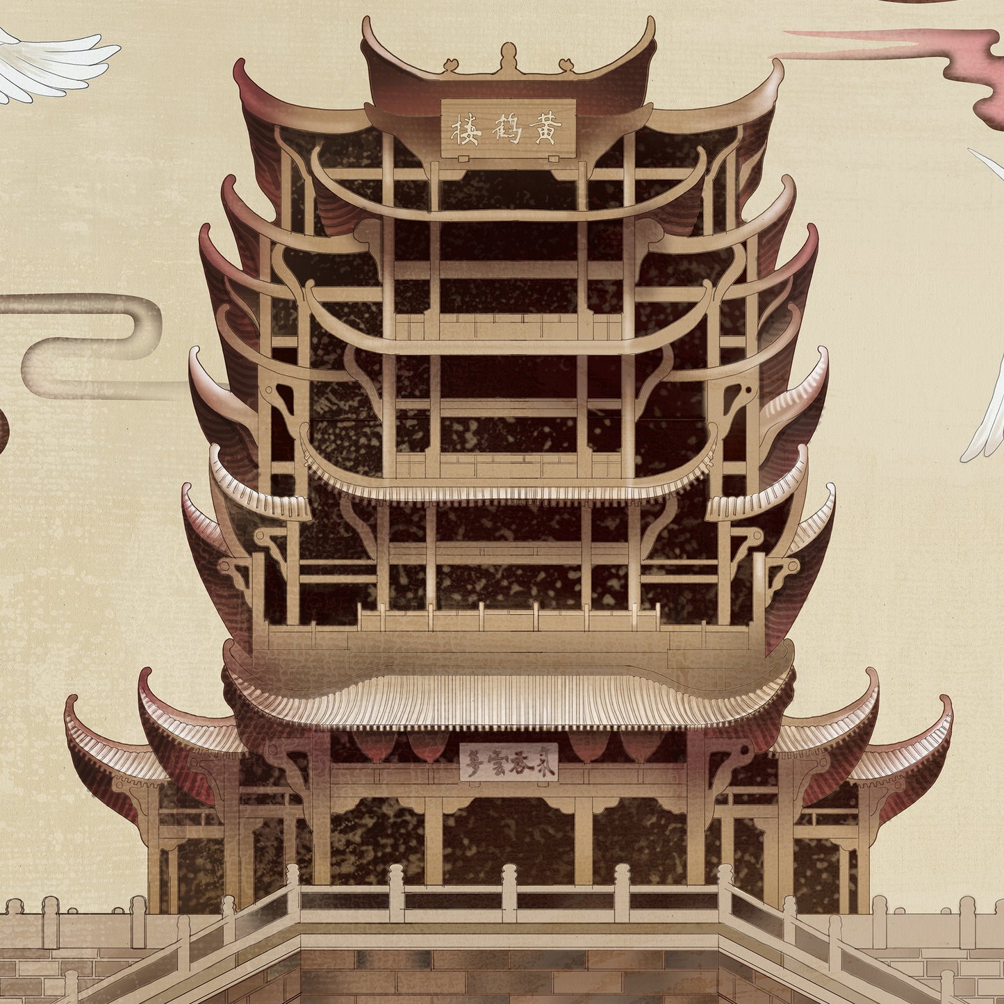 "Chinese architecture"hand-stretched canvas prints