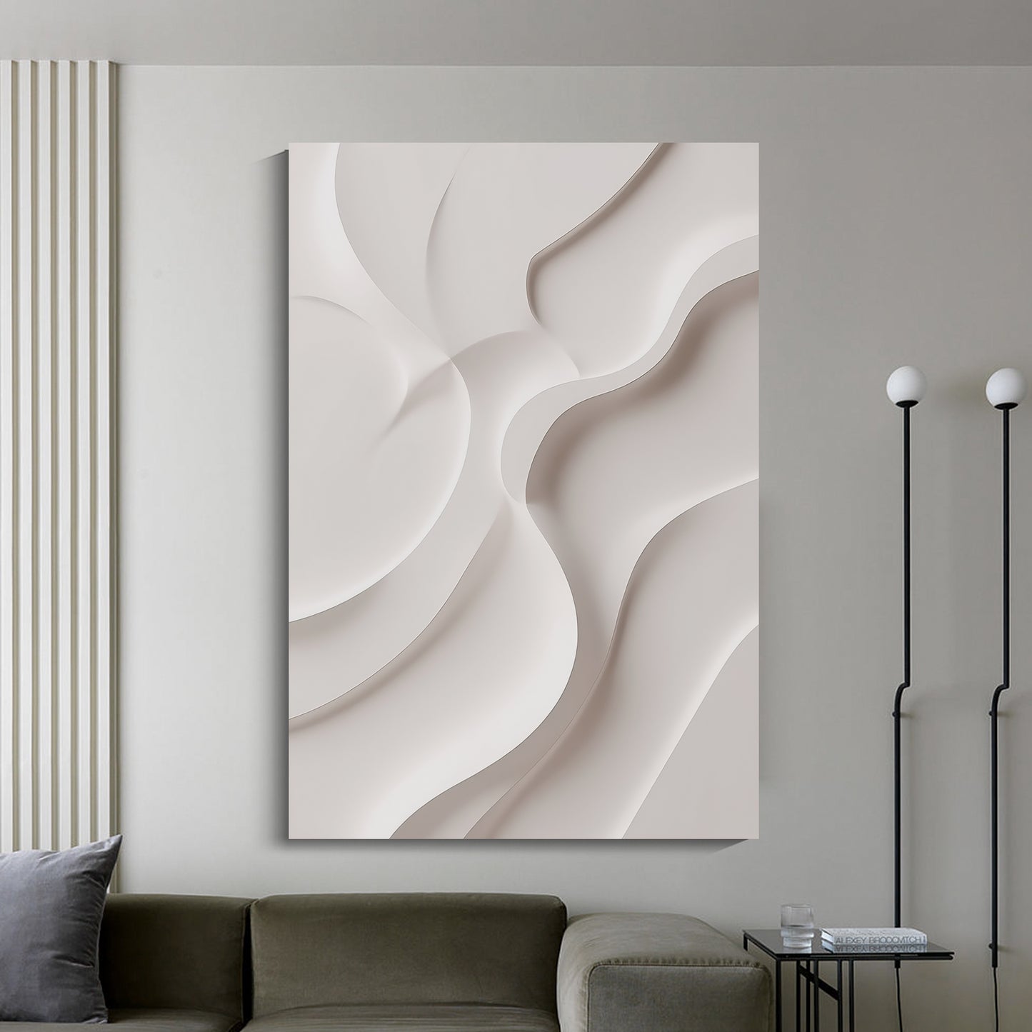 Beige Wall Sculptures, 3D Wood Wall Art, Minimalist Wall Hanging Home Decor