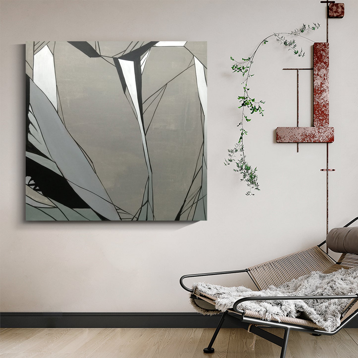 Modern abstract wall art, hand-painted oil painting