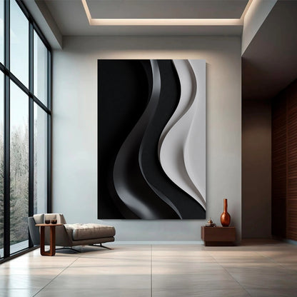 Beige and black Wall Sculptures, 3D Wood Wall Art, Minimalist Wall Hanging Home Decor
