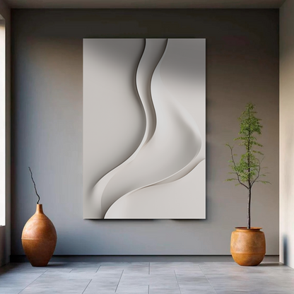 "flow"Beige Wall Sculpture 3D Wood Wall Art