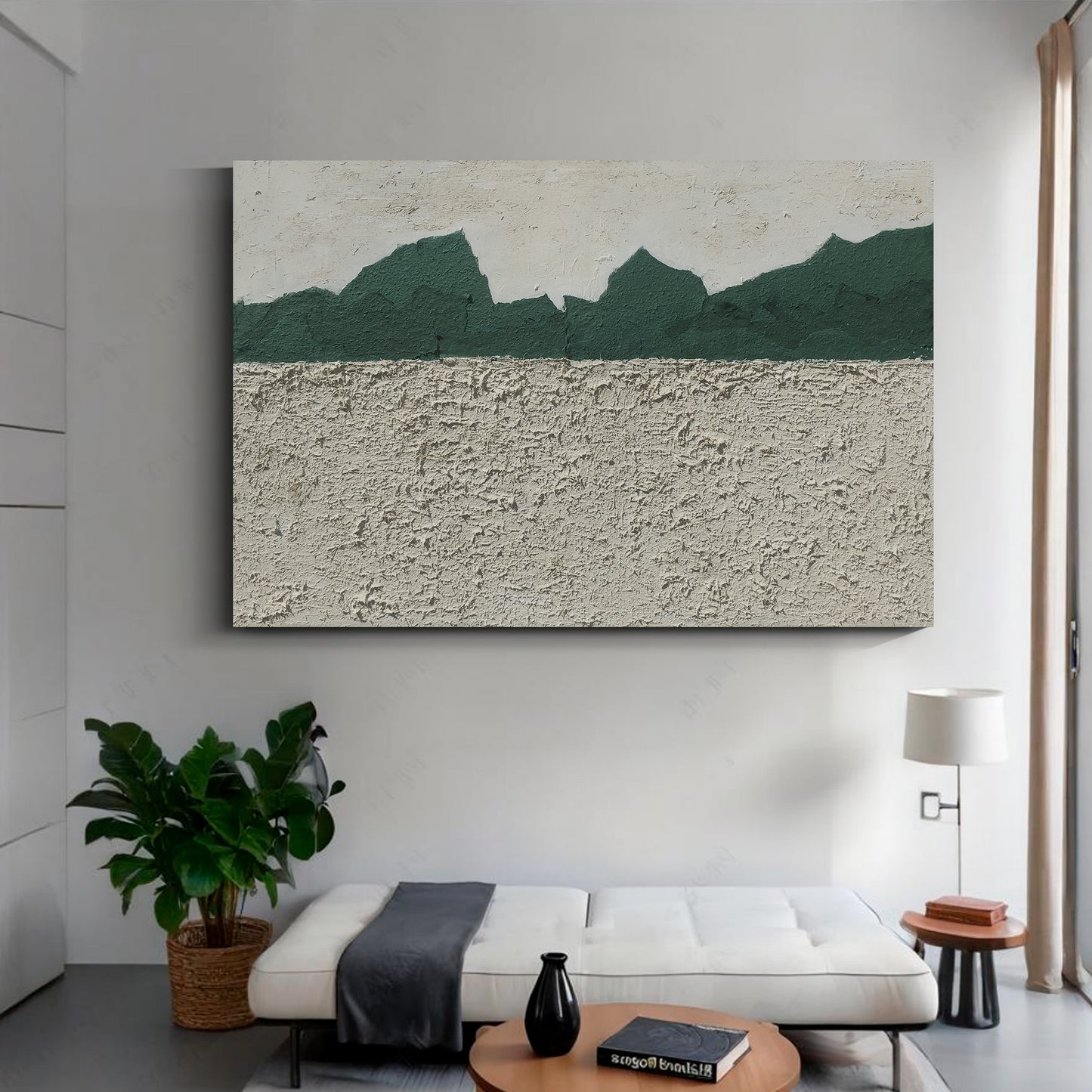 Banner modern abstract wall art, hand-painted oil painting