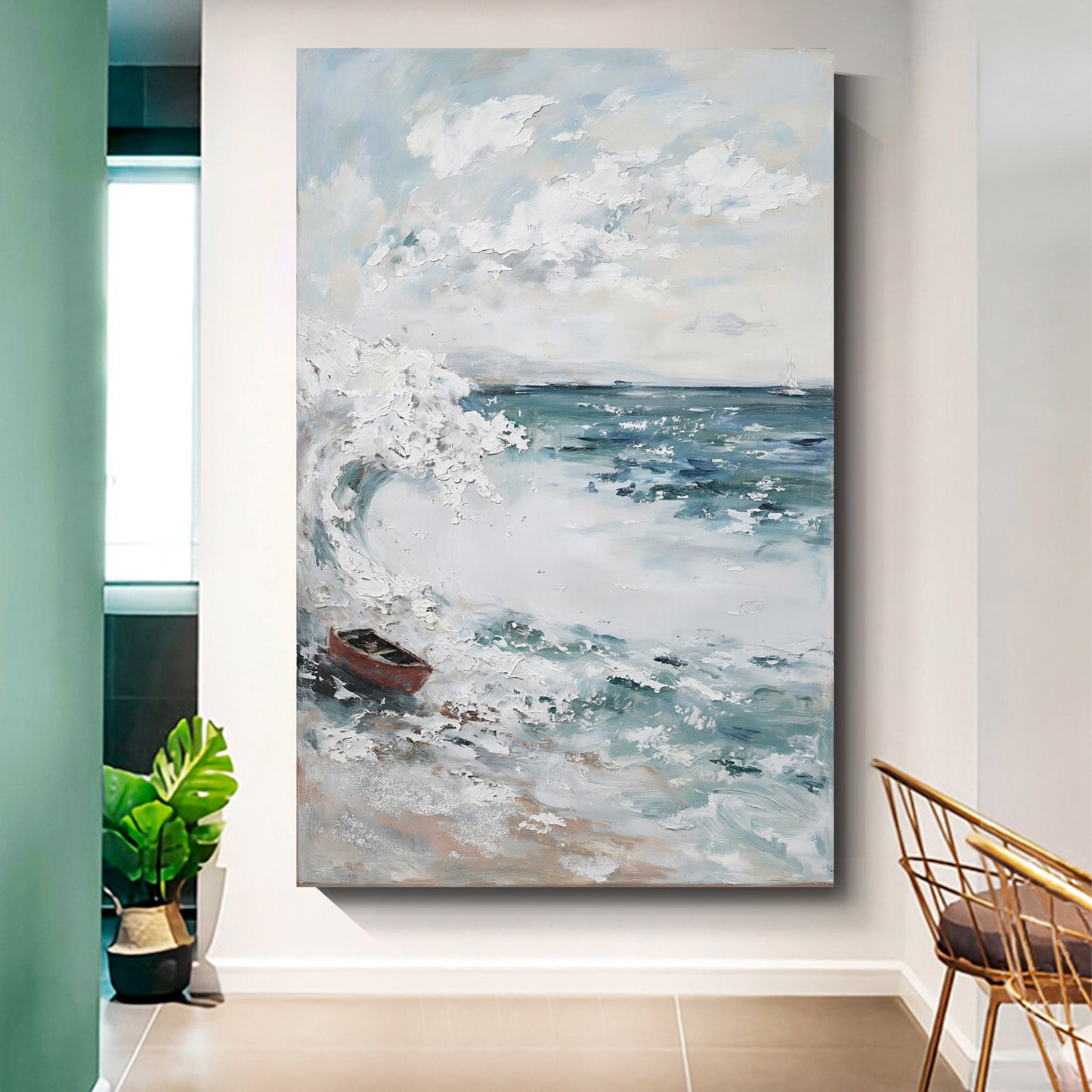 Modern abstract wall art, hand-painted oil painting
