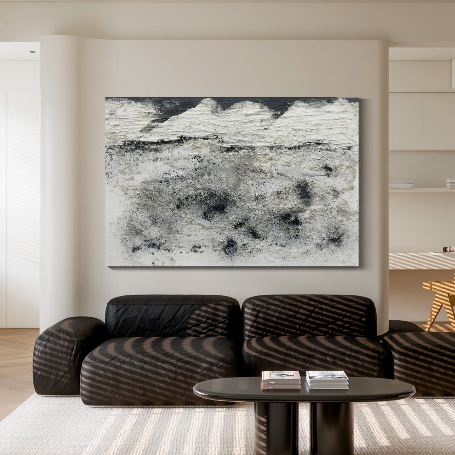 Banner modern abstract wall art, hand-painted oil painting